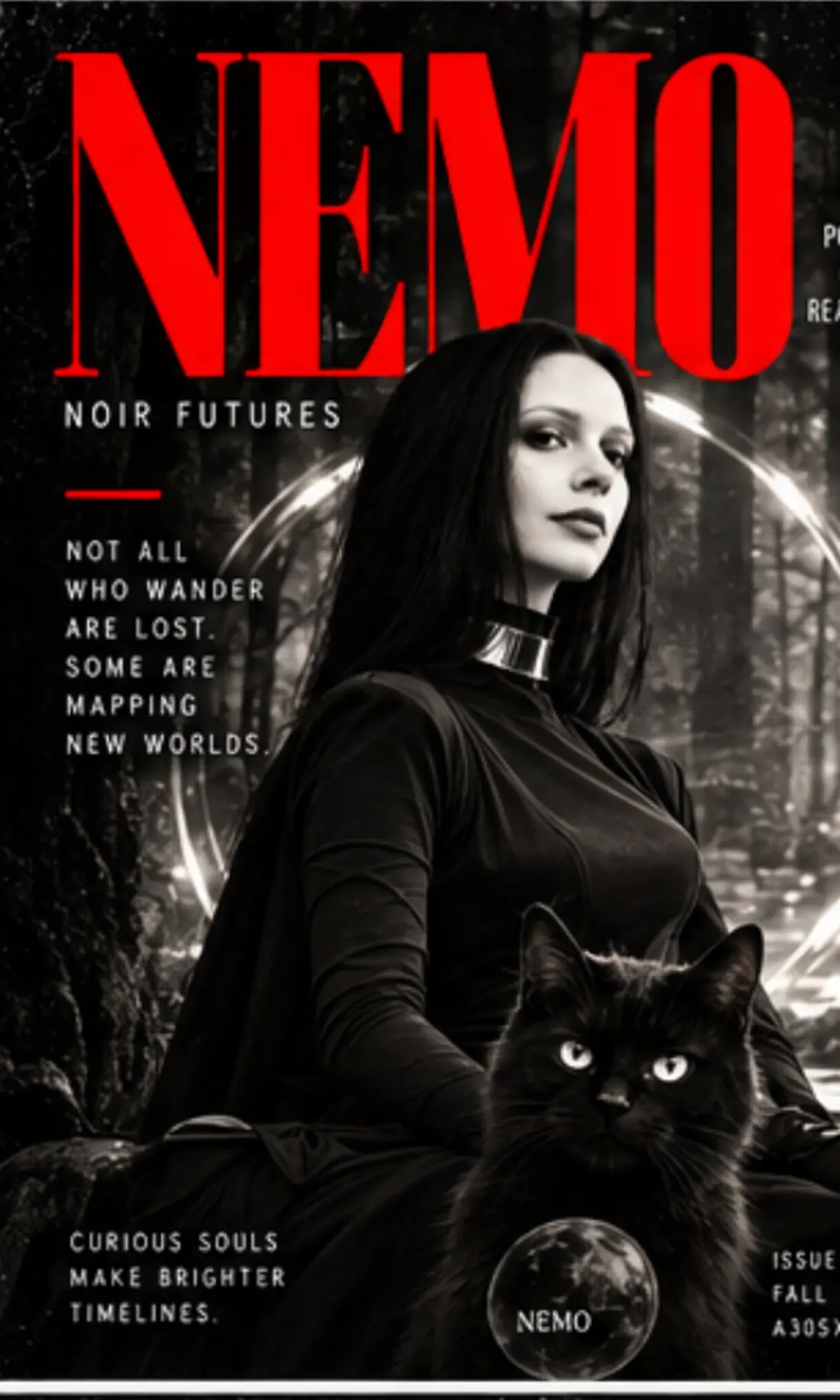 NEMO Noir Futures artist and model magazine cover