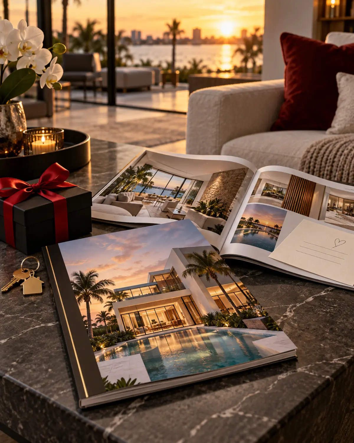 Luxury new-home story magazine presented as a closing gift